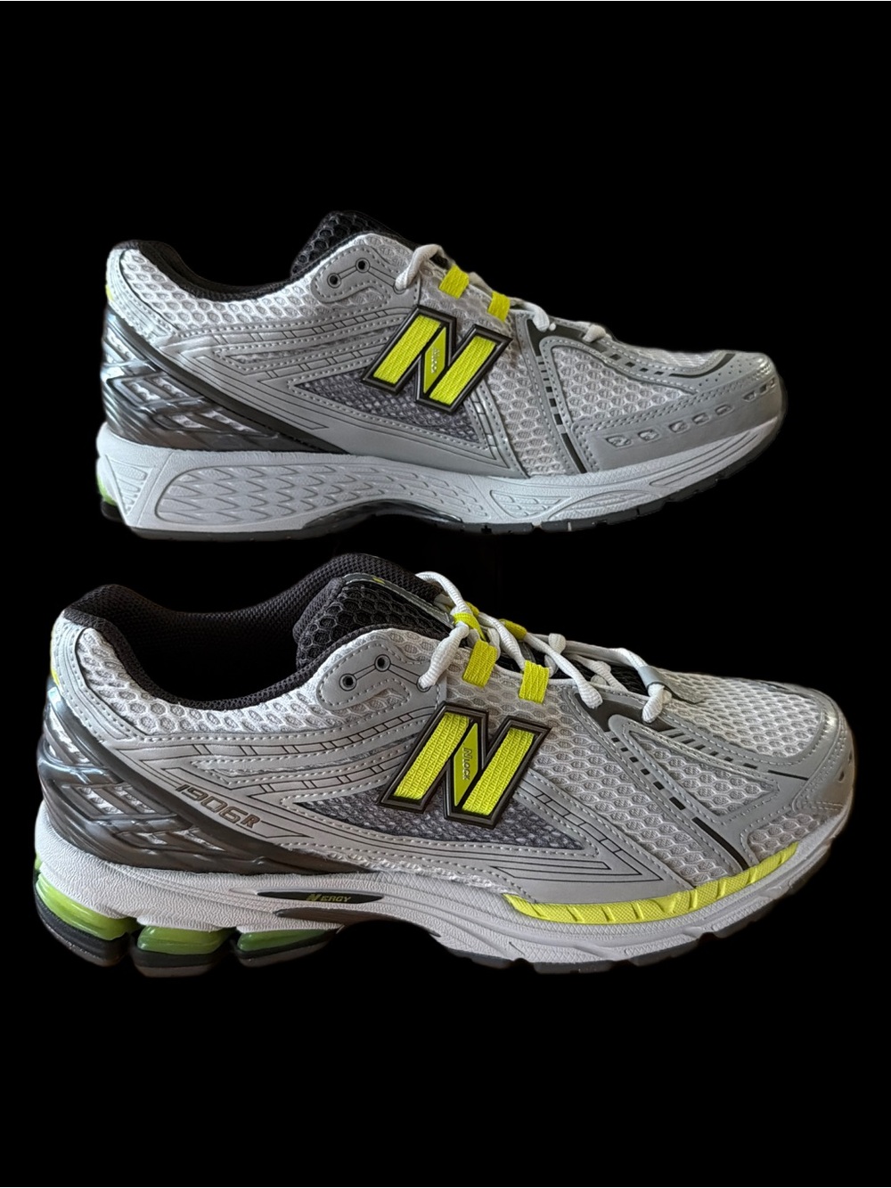 New Balance U1906R Gray Runners with Neon Yellow Unisex M/10.5 W/12 - Picture 5 of 13